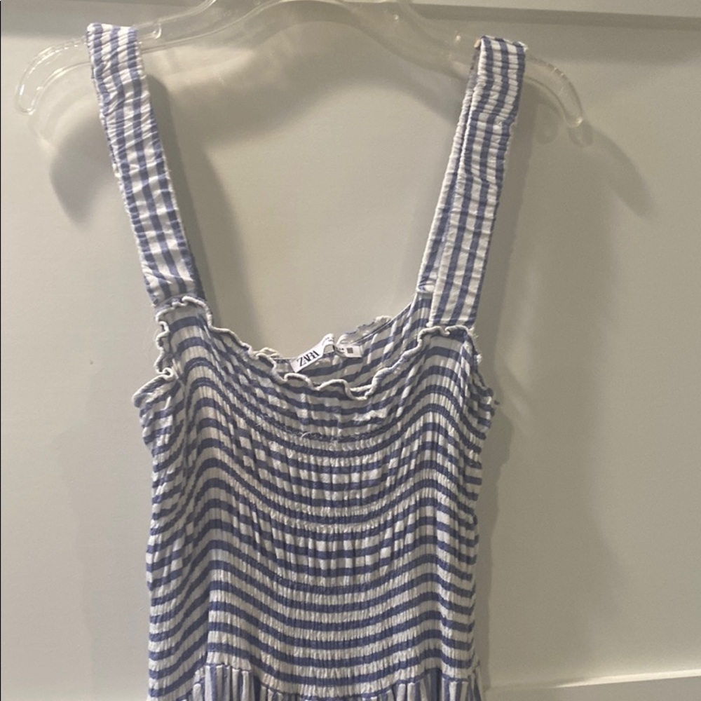 Zara seersucker striped summer dress